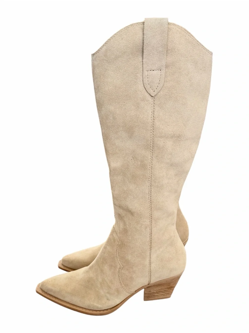 Dolce Vita Women's Regy Western Boot Beige Suede Over Western Boots